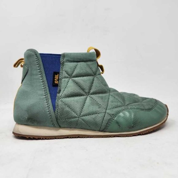 Big kids 4 Teva Reember Mid teal quilted boots shoes - Picture 1 of 10